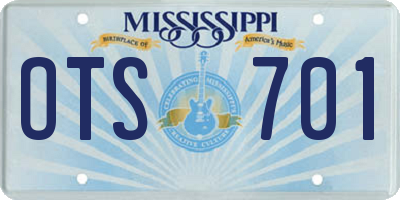 MS license plate OTS701