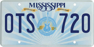 MS license plate OTS720
