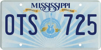 MS license plate OTS725