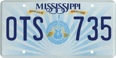 MS license plate OTS735