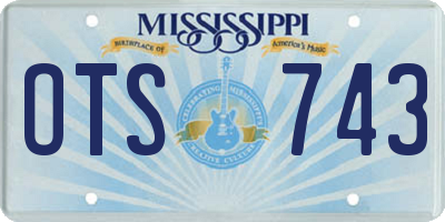 MS license plate OTS743