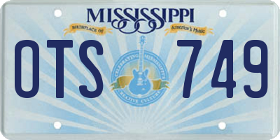 MS license plate OTS749