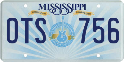 MS license plate OTS756