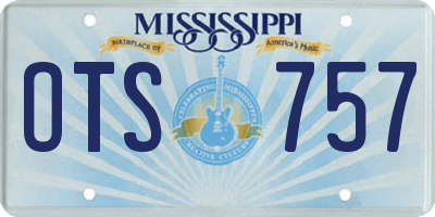 MS license plate OTS757
