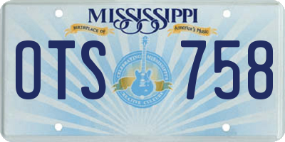 MS license plate OTS758