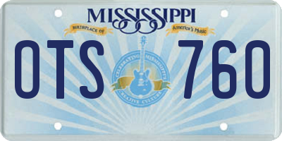 MS license plate OTS760