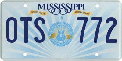 MS license plate OTS772