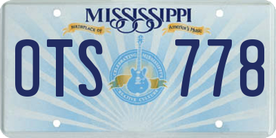 MS license plate OTS778