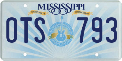 MS license plate OTS793