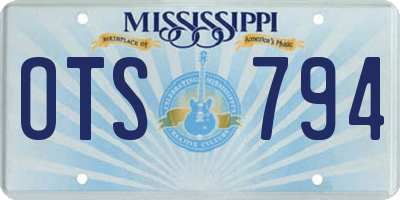 MS license plate OTS794