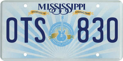 MS license plate OTS830