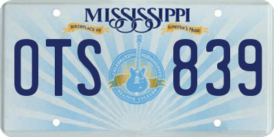 MS license plate OTS839