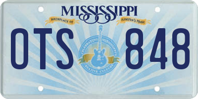 MS license plate OTS848