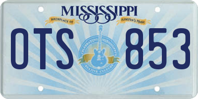 MS license plate OTS853