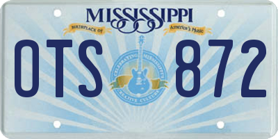 MS license plate OTS872