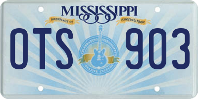 MS license plate OTS903