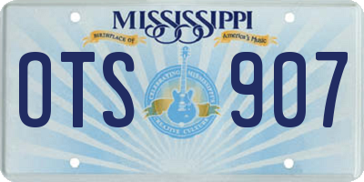 MS license plate OTS907