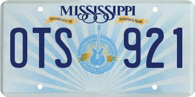 MS license plate OTS921