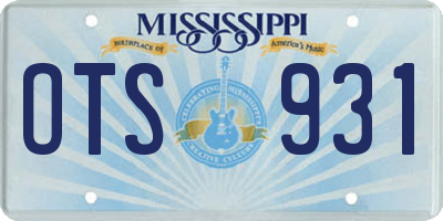 MS license plate OTS931