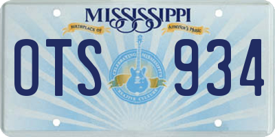 MS license plate OTS934