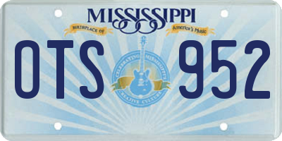 MS license plate OTS952