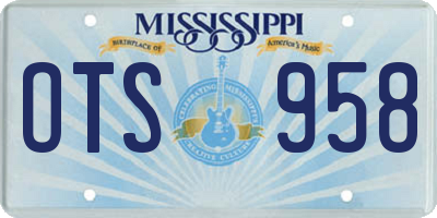 MS license plate OTS958