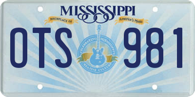 MS license plate OTS981