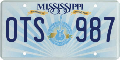 MS license plate OTS987