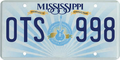 MS license plate OTS998