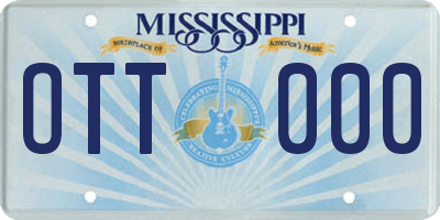 MS license plate OTT000