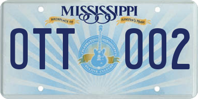 MS license plate OTT002
