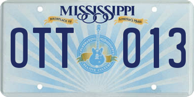 MS license plate OTT013