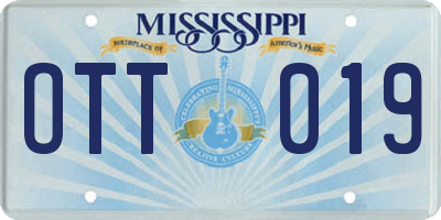 MS license plate OTT019