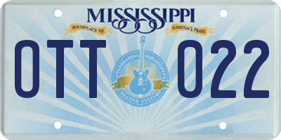 MS license plate OTT022
