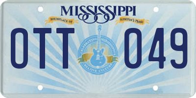 MS license plate OTT049