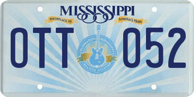 MS license plate OTT052