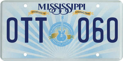 MS license plate OTT060