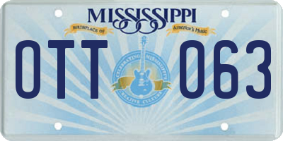 MS license plate OTT063