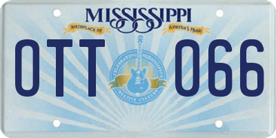 MS license plate OTT066