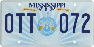 MS license plate OTT072