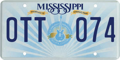 MS license plate OTT074