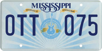 MS license plate OTT075