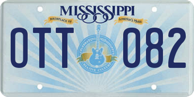 MS license plate OTT082