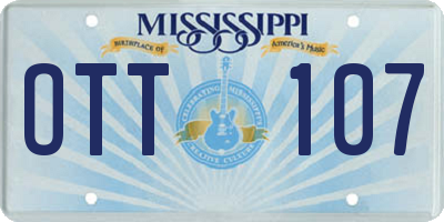 MS license plate OTT107
