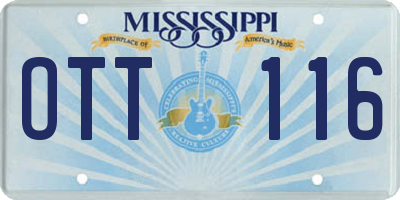 MS license plate OTT116