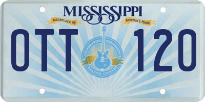 MS license plate OTT120