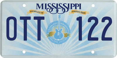 MS license plate OTT122
