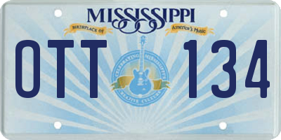 MS license plate OTT134