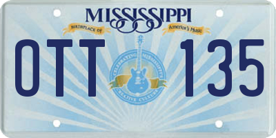 MS license plate OTT135