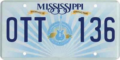MS license plate OTT136
